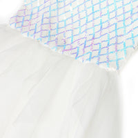 #ZP2204009  Girls' White Sequin Flower Dress