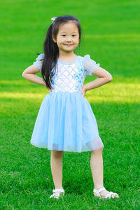 #ZP2204005 Girls' Mermaid Sequin Tulle Dress