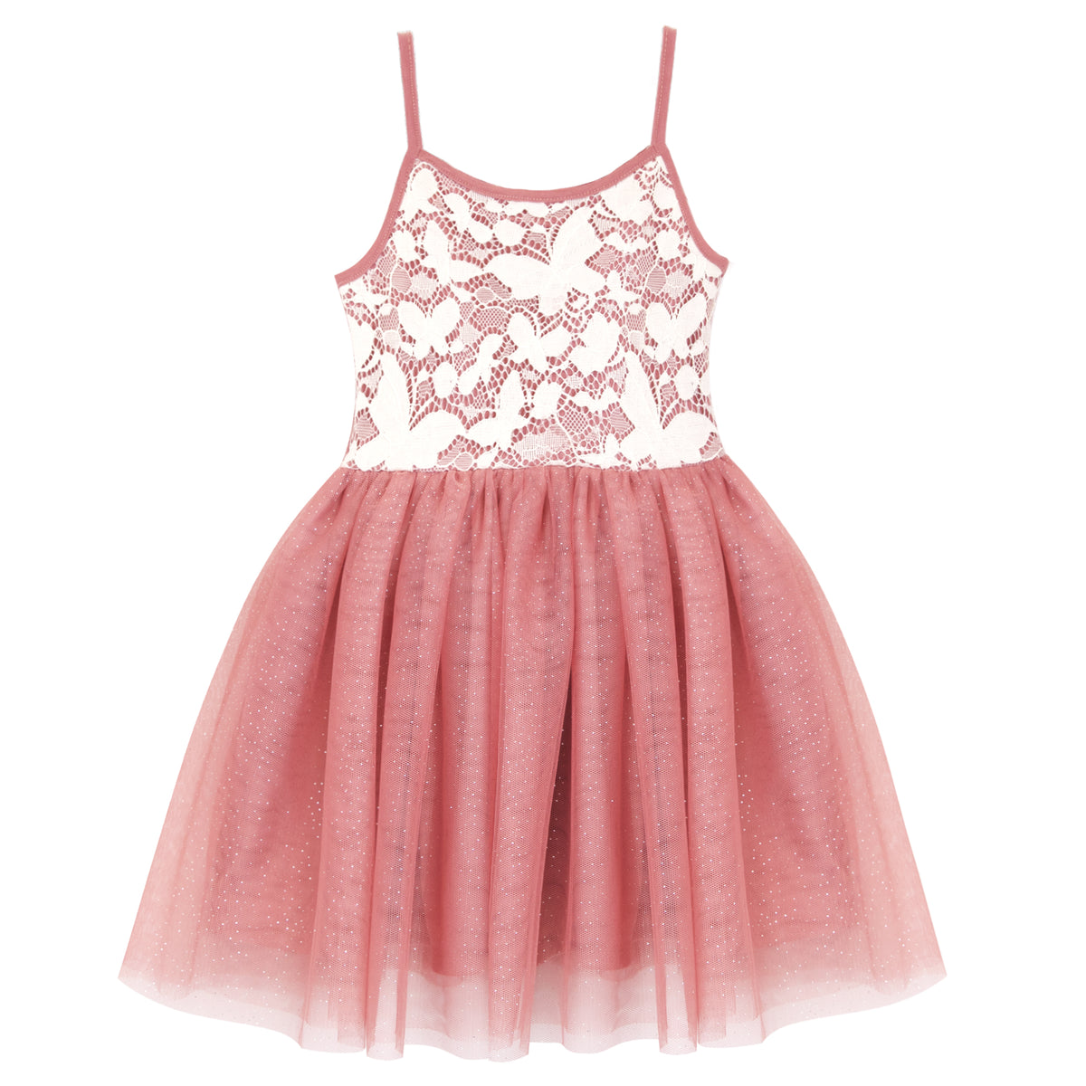 #TL2207006 Dusty Rose Butterfly Lace Tutu Dress