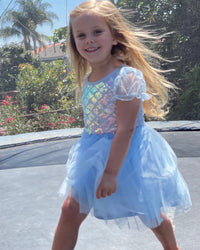 #ZP2204005 Girls' Mermaid Sequin Tulle Dress