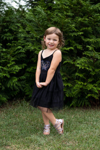 #AF22008 Black Butterfly Tutu Dress