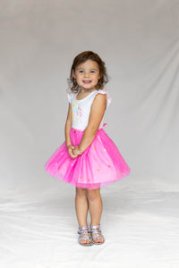#AF22004 Girls Pink Unicorn Tutu Dress