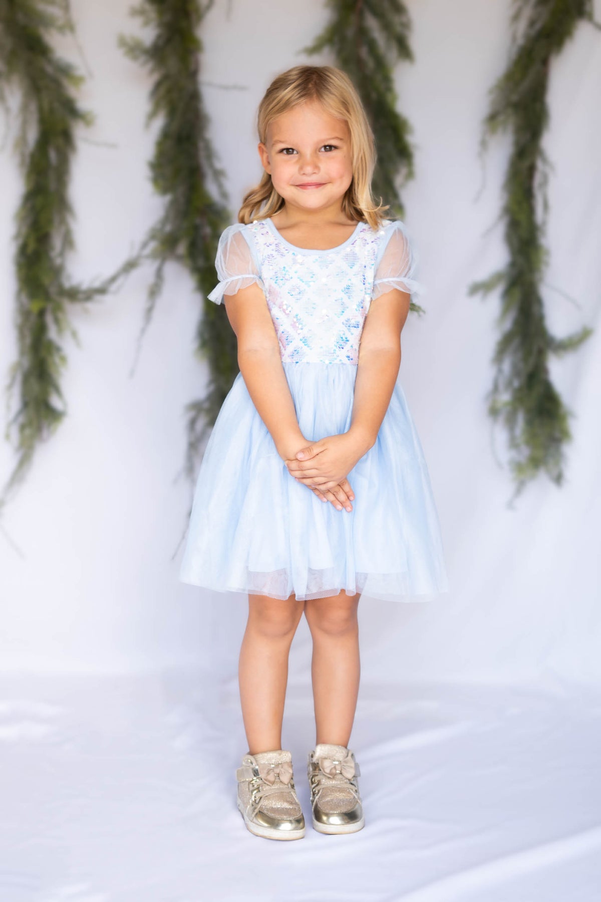 #ZP2204005 Girls' Mermaid Sequin Tulle Dress