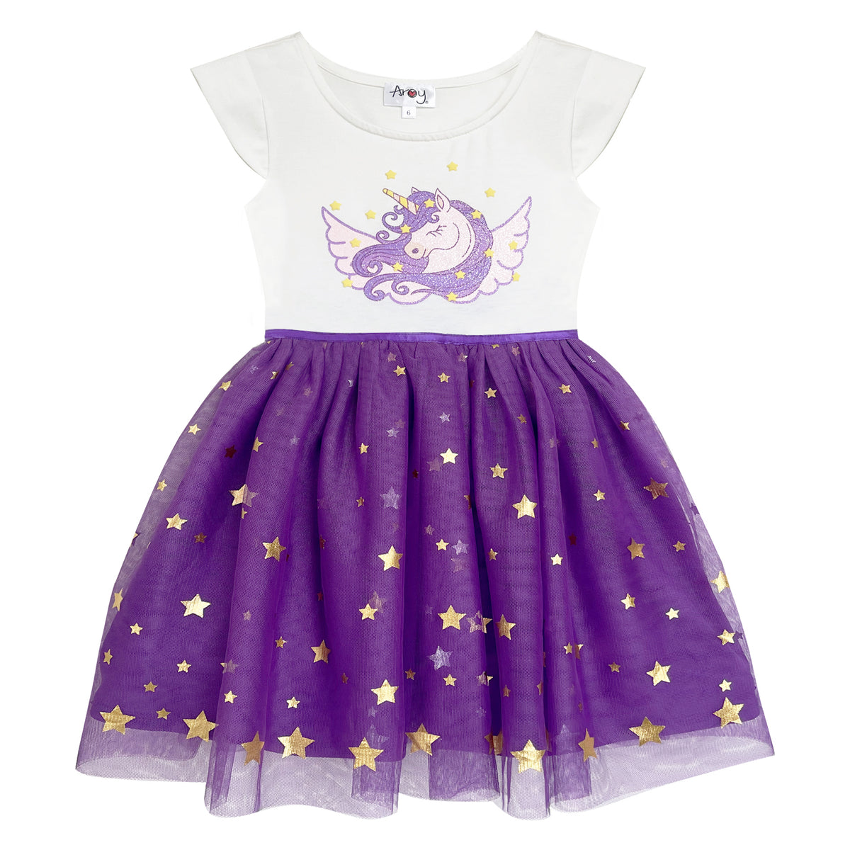 #AF22003 Girls Purple Unicorn Tutu Dress