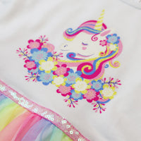 #TU2206019 Girls' Unicorn Rainbow Tulle Dress