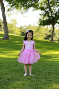 #TU2206014 Girls' Floral Unicorn Tutu Dress