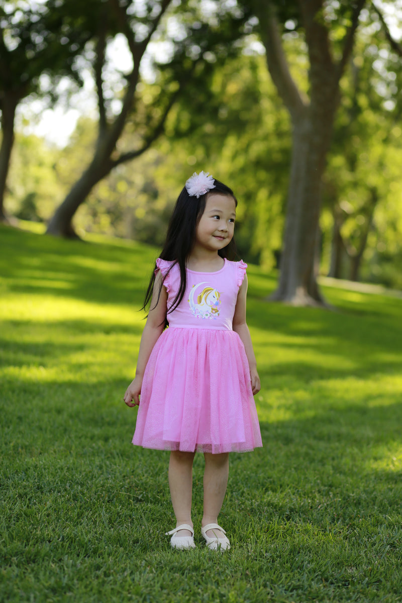 #TU2206014 Girls' Floral Unicorn Tutu Dress