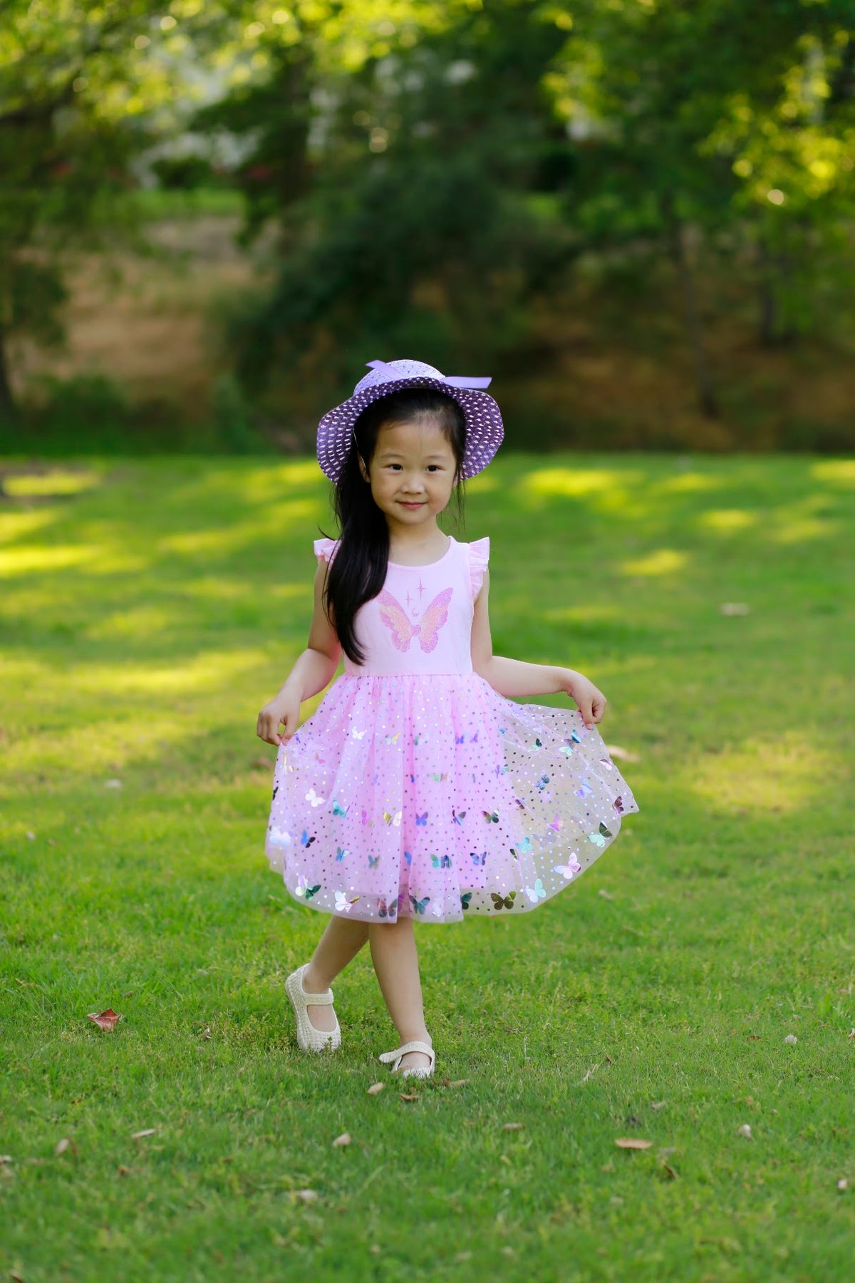 #AF22007 Pink Butterfly Tutu Dress