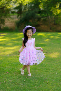#AF22007 Pink Butterfly Tutu Dress