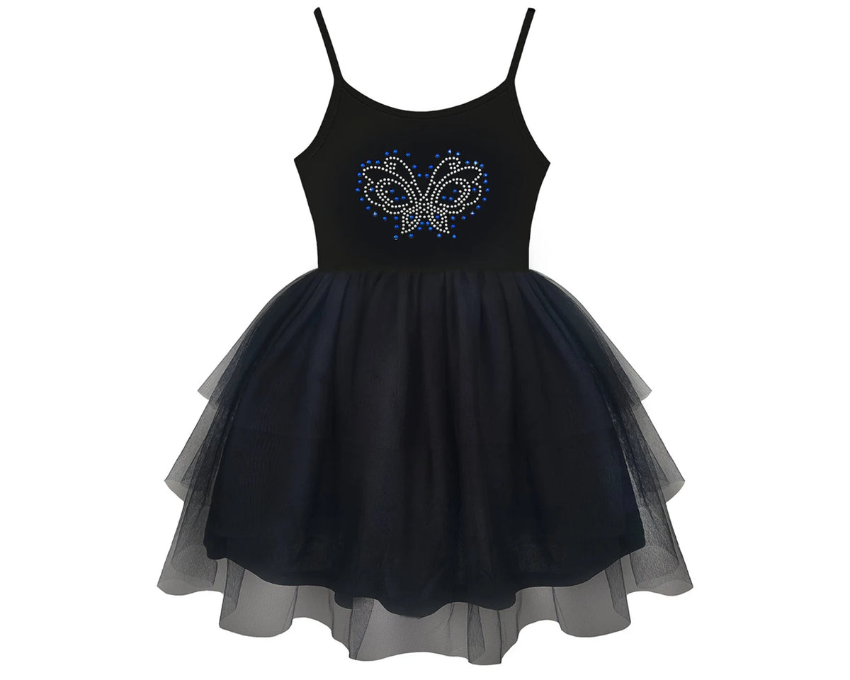 #AF22008 Black Butterfly Tutu Dress