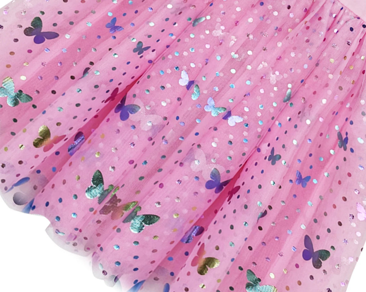 #AF22007 Pink Butterfly Tutu Dress