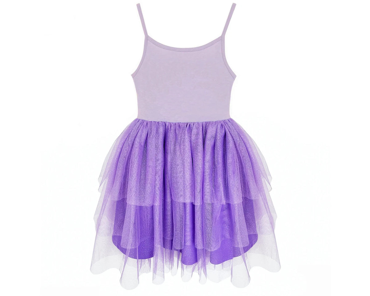 #AF22009 Girls Purple Tutu Dress, Rainbow Cloud Ballerina
