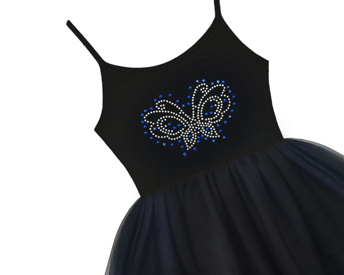 #AF22008 Black Butterfly Tutu Dress