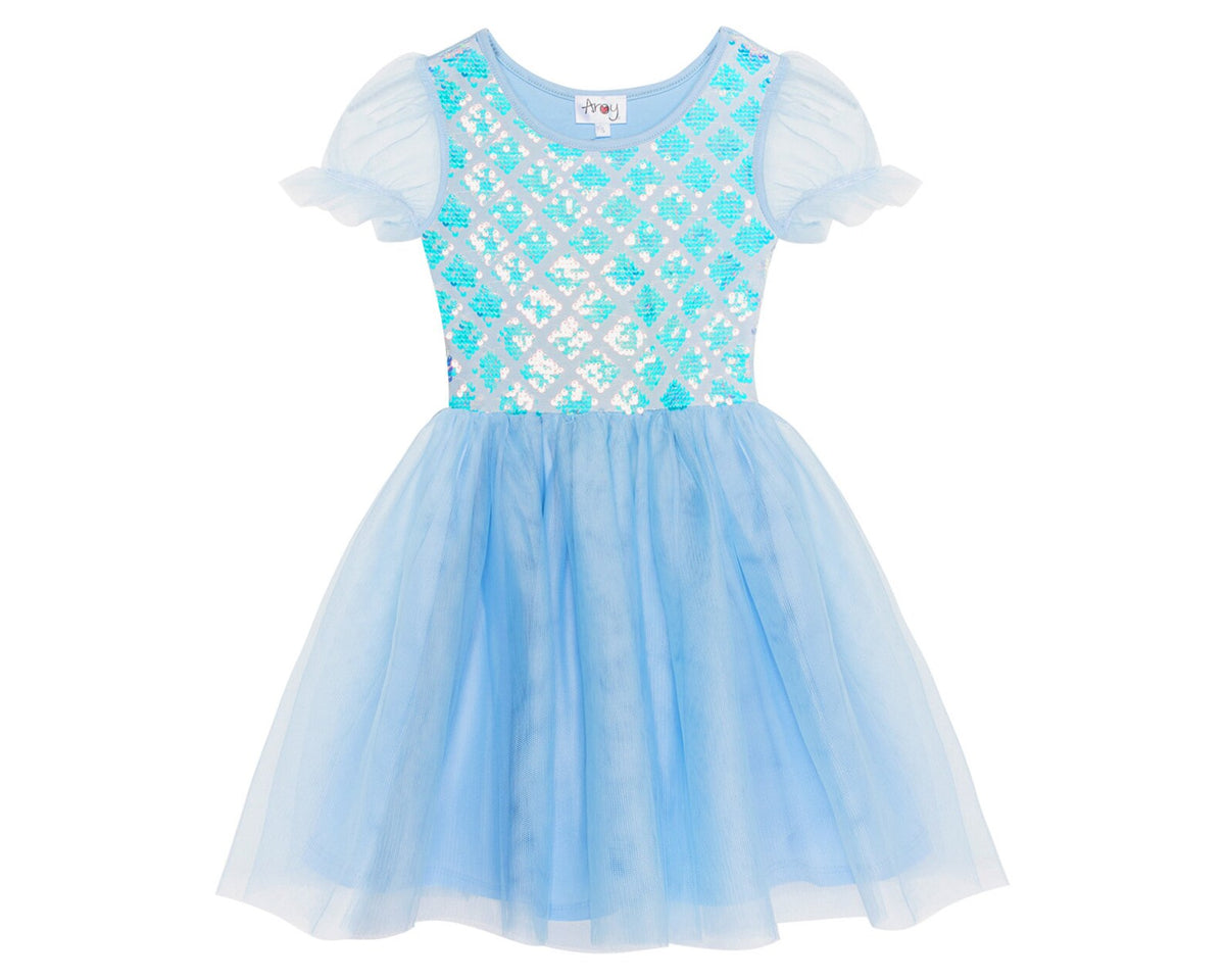 #ZP2204005 Girls' Mermaid Sequin Tulle Dress