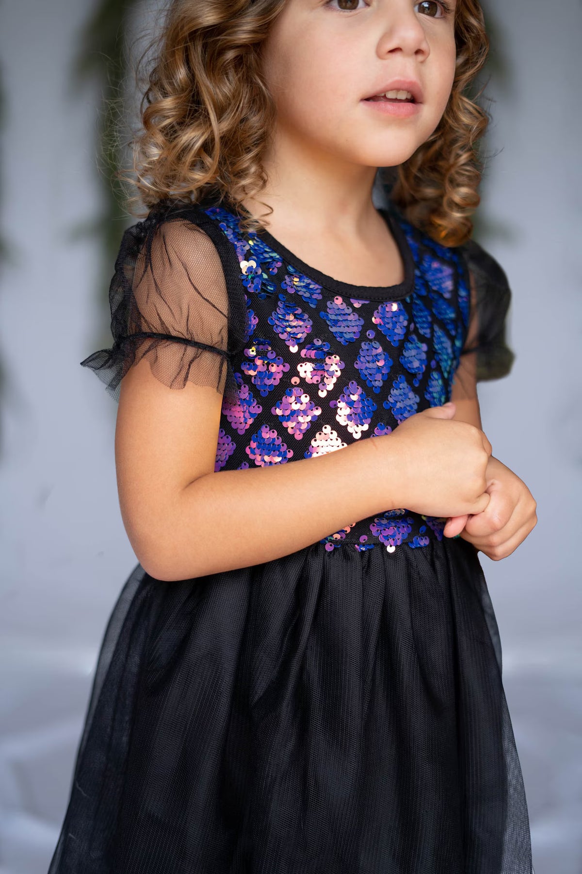 #ZP2204005 Girls' Mermaid Sequin Tulle Dress