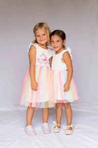#TU2206019 Girls' Unicorn Rainbow Tulle Dress