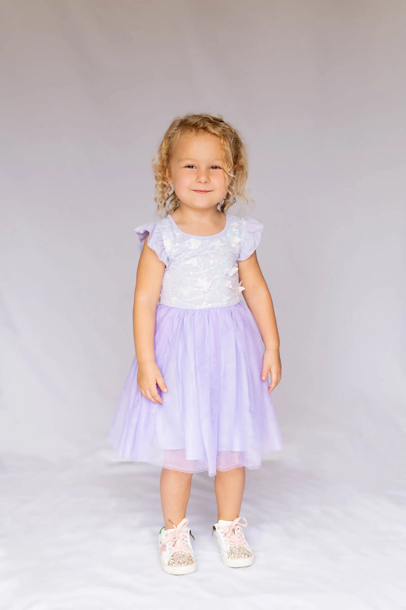 #ZP2204007  Girls' 3D Sequin Butterfly Tutu Dress - Sleeveless Easter Birthday Party Princess Tulle Dress for Toddler & Little Girls (Ages 3–7 Years)