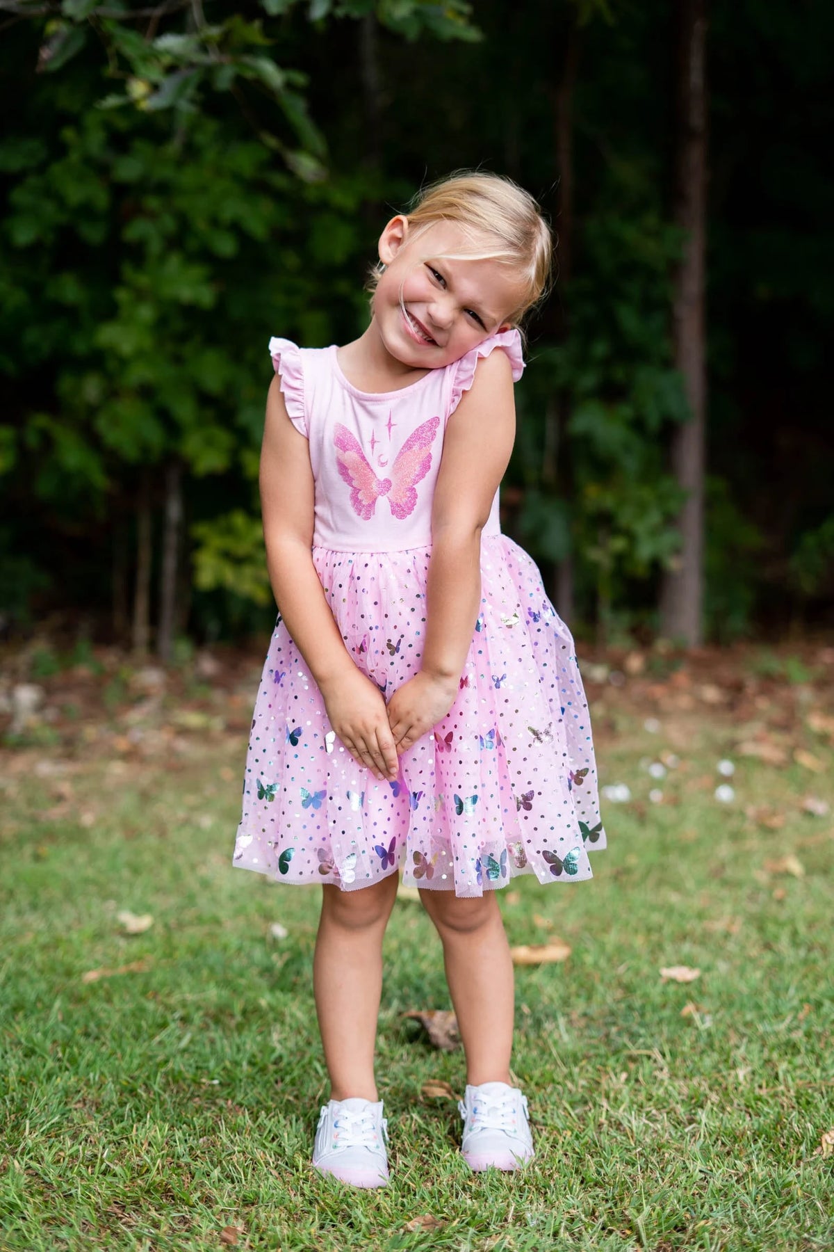 #AF22007 Pink Butterfly Tutu Dress