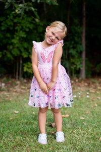 #AF22007 Pink Butterfly Tutu Dress