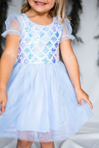 #ZP2204005 Girls' Mermaid Sequin Tulle Dress
