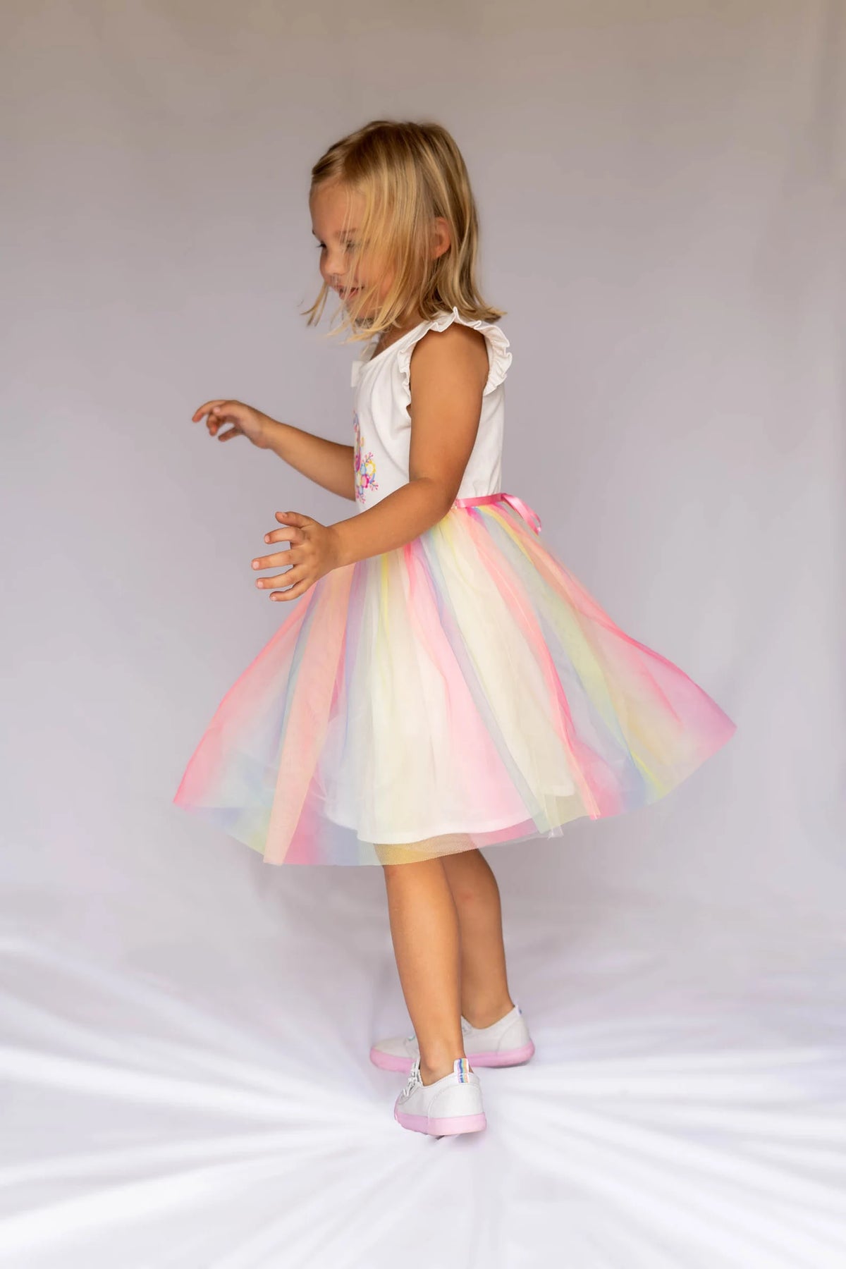 #TU2206019 Girls' Unicorn Rainbow Tulle Dress