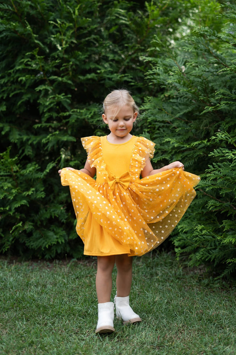 #TFL2205038 Girls' Daisy Ruffle Lace Tutu Dress