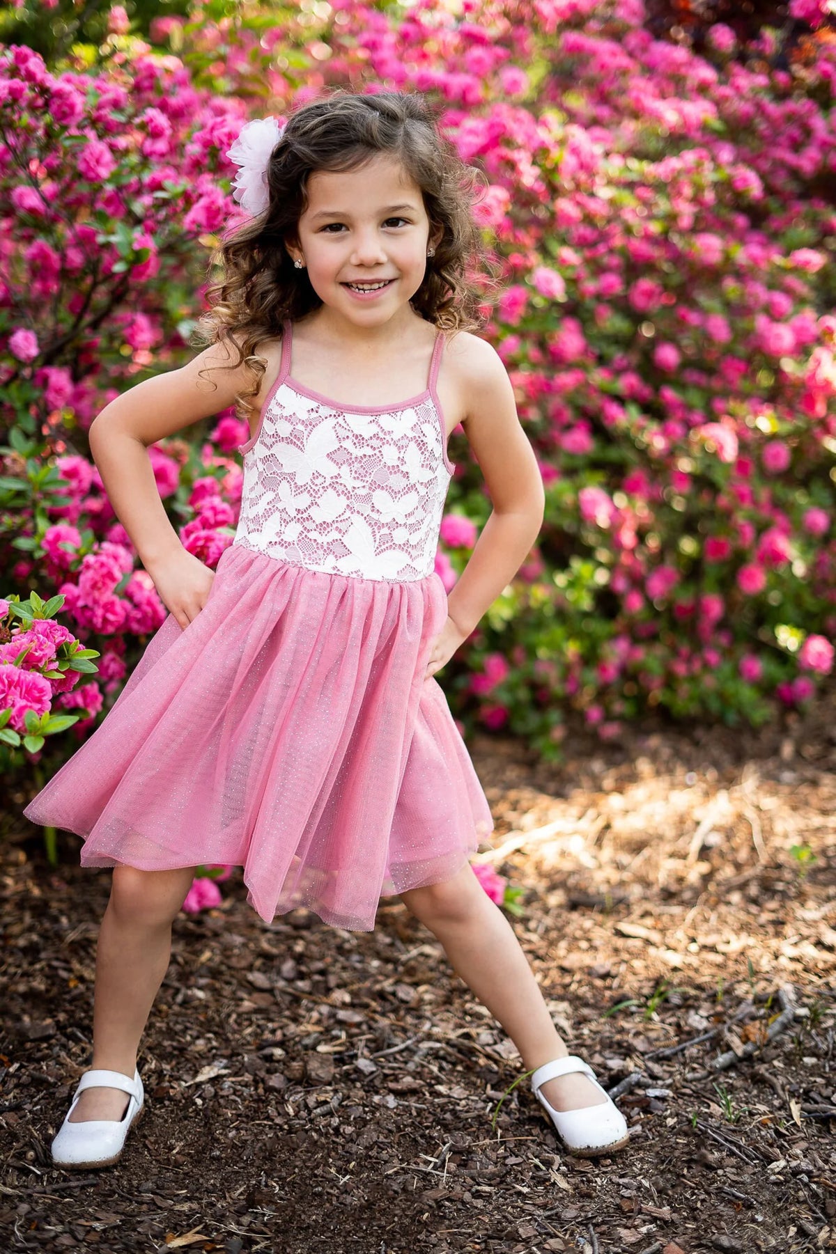 #TL2207006 Dusty Rose Butterfly Lace Tutu Dress